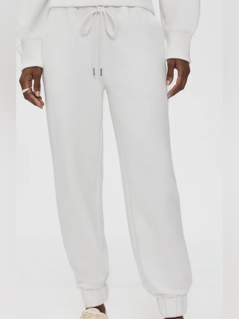 LE BOP Women's Ivory Elastic-Waist Jogger Pants